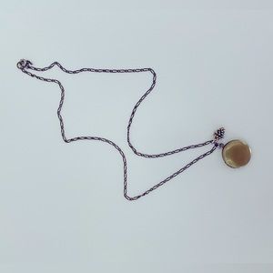 Brass Locket Necklace with Pinecone Charm